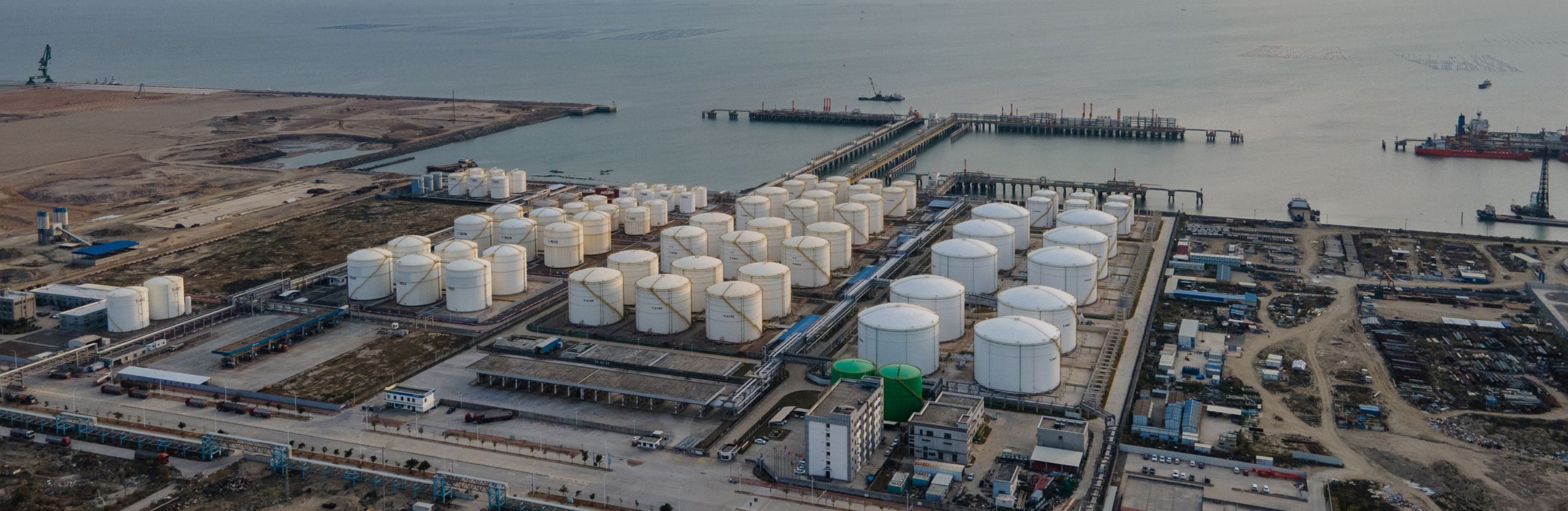 Aerial view of a large energy and chemical plant